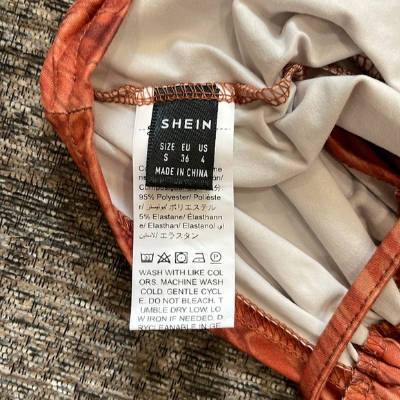 SHEIN Y2K marble print tie long sleeve top - Picture 4 of 4